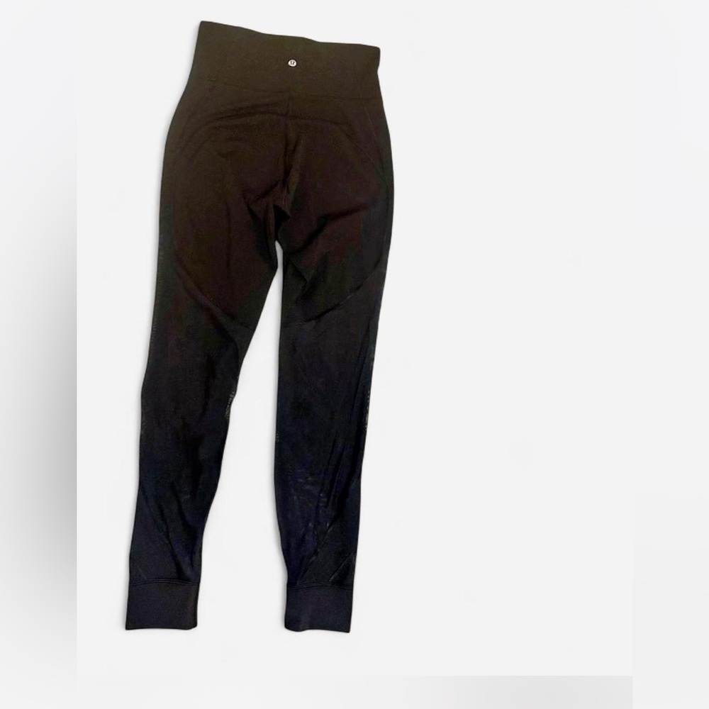 Lululemon sz 8 Black Mesh Leggings tights running yoga gym pilates crossfit - Picture 3 of 14
